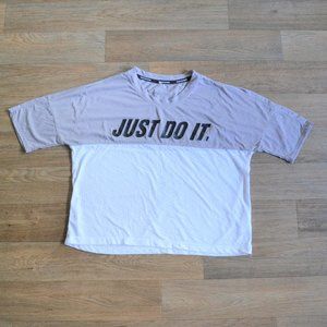 Nike Just Do It Dri-fit Running Mesh Crop Top Colorblock Size Small